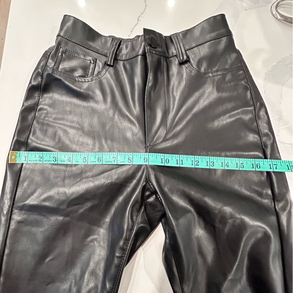 NWOT Vegan Leather Boot Cut Pants - Picture 14 of 16